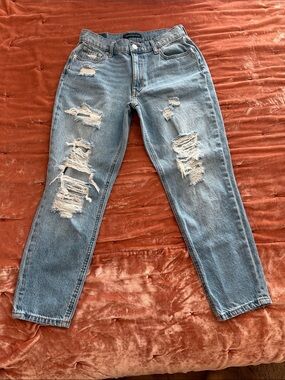 Aeropostale Light Blue Ripped Straight Jeans